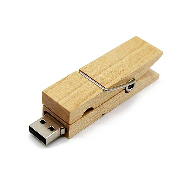 Clé USB Bois Pince à Linge
